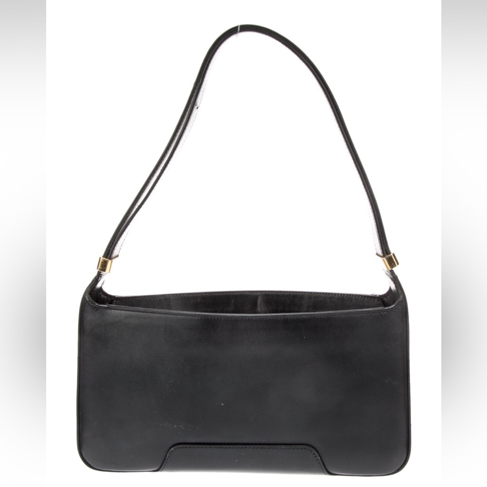 Burberry Black Leather TB Monogram Shoulder Bag Purse - Picture 3 of 14